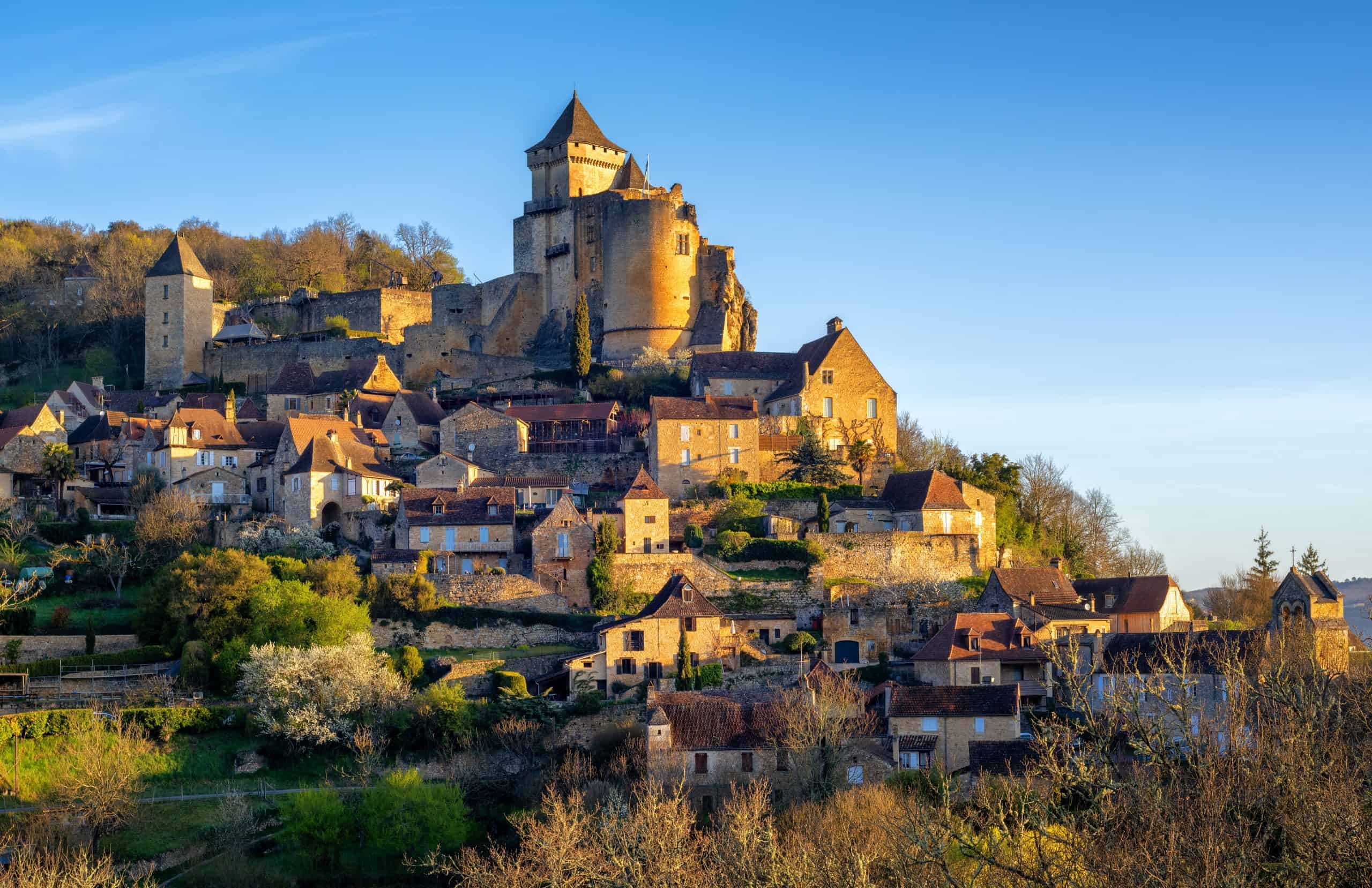 Ancient Périgord castle overlooking the village.